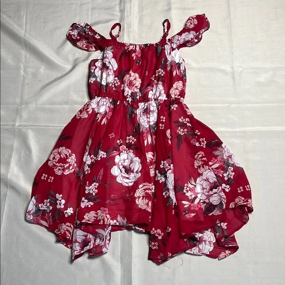 PLACE Red Floral Off-Shoulder Dress